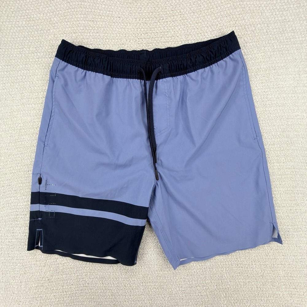 BYLT Shorts Mens Large Blue Coastal‎ Boardshort Swim Surf Stretch Drawstring